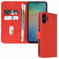 Étui Portefeuille et Support Vidéo Rouge pour Samsung Galaxy A06 - AVIZAR - Chesterfield