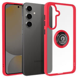 Coque Antichoc - Samsung - Galaxy S24 FE - Rouge - Bague Métallique - Support Vidéo