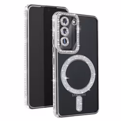 Coque - AVIZAR - Samsung Galaxy S22 - Rigide - Compatible MagSafe - Strass Argent