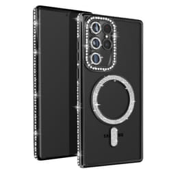 Coque - AVIZAR - Samsung Galaxy S22 Ultra - Rigide - Compatible MagSafe - Strass Noir