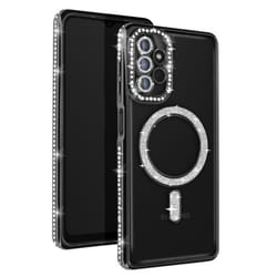 Coque - AVIZAR - Diamant - Samsung A13 5G et A04s - MagSafe - Strass Noir - Rigide