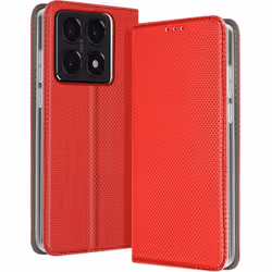 Étui pour smartphone - AVIZAR - Xiaomi 14T - Rouge - Semi-rigide - Magnétique avec porte-carte