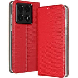 Étui pour smartphone - AVIZAR - Xiaomi 14T - Rouge - Semi-rigide - Magnétique avec porte-carte