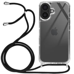 Coque pour iPhone 16 Plus - Antichoc - Silicone Souple - Cordon Amovible - Transparent - Moderne