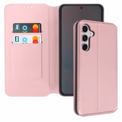 Étui pour Samsung Galaxy S24 FE - MARQUE - Clapet - Porte-cartes - Support Vidéo - Rose Champagne