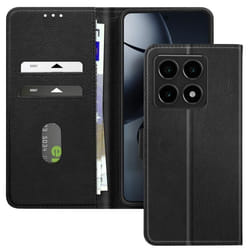 Étui pour Xiaomi 14T - AVIZAR - Clapet Portefeuille et Support Vidéo - Noir