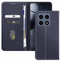 Étui pour Xiaomi 14T - AVIZAR - Clapet Portefeuille et Support Vidéo - Bleu Nuit