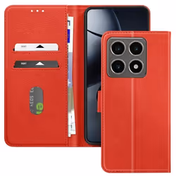 Étui pour Xiaomi 14T Pro - AVIZAR - Clapet Portefeuille et Support Vidéo - Rouge