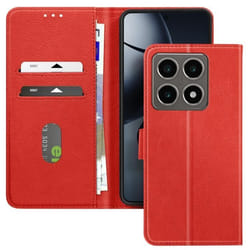 Étui pour Xiaomi 14T Pro - AVIZAR - Clapet Portefeuille et Support Vidéo - Rouge
