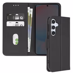 Étui pour Samsung Galaxy S24 FE - AVIZAR - Clapet Portefeuille - Support Vidéo - Noir - Semi-rigide