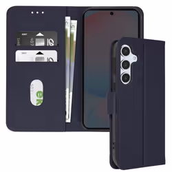 Étui pour Samsung Galaxy S24 FE - AVIZAR - Clapet Portefeuille - Support Vidéo - Bleu Nuit - Synthétique
