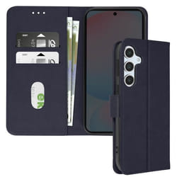 Étui pour Samsung Galaxy S24 FE - AVIZAR - Clapet Portefeuille - Support Vidéo - Bleu Nuit - Synthétique