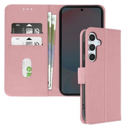 Étui pour Samsung Galaxy S24 FE - AVIZAR - Clapet Portefeuille - Rose Champagne - Support Vidéo - Semi-rigide