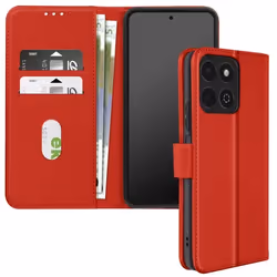 Étui pour Honor 200 Smart - AVIZAR - Rouge - Clapet Portefeuille et Support Vidéo