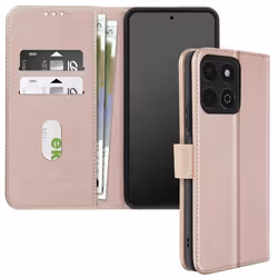 Étui pour Honor 200 Smart Clapet Portefeuille et Support Vidéo Rose Champagne