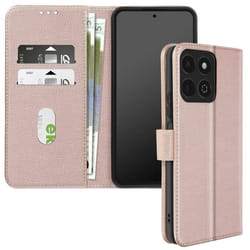 Étui pour Honor 200 Smart Clapet Portefeuille et Support Vidéo Rose Champagne