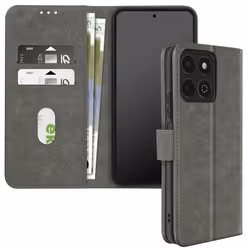 Étui pour Honor 200 Smart - AVIZAR - Chesterfield - Portefeuille et Support Vidéo - Gris