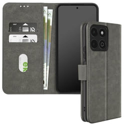 Étui pour Honor 200 Smart - AVIZAR - Chesterfield - Portefeuille et Support Vidéo - Gris
