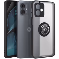 Coque Antichoc - Motorola - Moto G14 - Bague Métallique - Support Vidéo - Noir