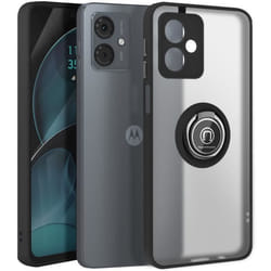Coque Antichoc - Motorola - Moto G14 - Bague Métallique - Support Vidéo - Noir