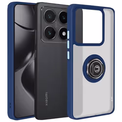 Coque Antichoc - Xiaomi - 14T - Bague Métallique - Support Vidéo - Bleu Nuit