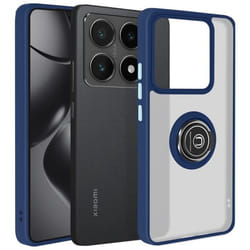 Coque Antichoc - Xiaomi - 14T - Bague Métallique - Support Vidéo - Bleu Nuit