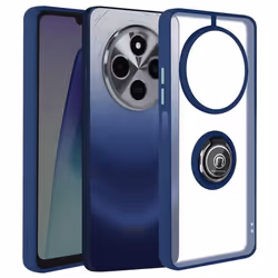 Coque pour Xiaomi Redmi 14C - AVIZAR - Bague Métallique Support Vidéo - Bleu Nuit