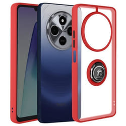 Coque pour Xiaomi Redmi 14C - AVIZAR - Bague Métallique Support Vidéo - Rouge