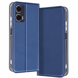 Étui pour Motorola Moto G35 - MARQUE - Clapet - Cuir Vegan - Support Vidéo - Bleu Nuit