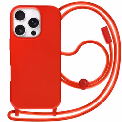 Coque avec cordon - Corda - iPhone 16 Pro - Rouge - Semi-rigide - Soft touch