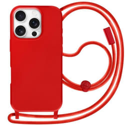Coque avec cordon - Corda - iPhone 16 Pro - Rouge - Semi-rigide - Soft touch
