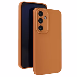 Coque - Samsung - Galaxy S24 FE - Silicone Mat - Bloc Caméra Protégé - Marron