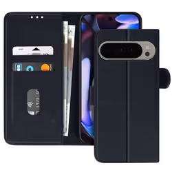 Étui pour Google Pixel 9 Pro XL Clapet Portefeuille et Support Vidéo Bleu Nuit