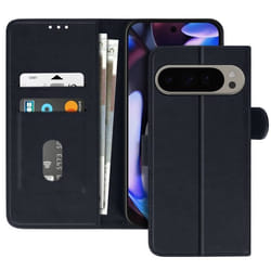 Étui pour Google Pixel 9 Pro XL Clapet Portefeuille et Support Vidéo Bleu Nuit