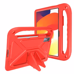 Coque Antichoc Enfant - Xiaomi - Redmi Pad SE - Rouge - Mousse EVA - Poignée Intégrée