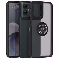 Coque Antichoc - Motorola - Moto G55 - Bague Métallique - Support Vidéo - Noir
