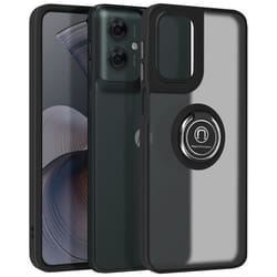 Coque Antichoc - Motorola - Moto G55 - Bague Métallique - Support Vidéo - Noir