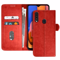Étui pour Samsung Galaxy A20s - Chesterfield - Rouge - Portefeuille - Support Vidéo - Languette Magnétique