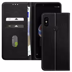 Étui pour smartphone - Xiaomi - Redmi Note 5 - Portefeuille - Support Vidéo - Noir