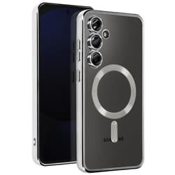 Coque MagSafe - Samsung - Galaxy S24 FE - Silicone - Contour Chromé - Protection Intégrale
