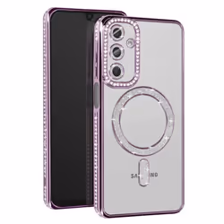 Coque - Samsung - Galaxy A16 - Diamant - Strass Violet - Compatible MagSafe