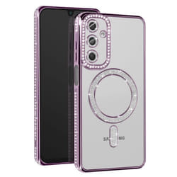 Coque - Samsung - Galaxy A16 - Diamant - Strass Violet - Compatible MagSafe