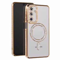 Coque - Samsung - Galaxy A16 - Diamant - Strass Dorée - Compatible MagSafe