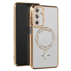 Coque - Samsung - Galaxy A16 - Diamant - Strass Dorée - Compatible MagSafe