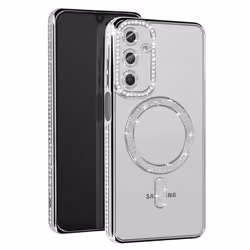 Coque - Samsung - Galaxy A16 - Diamant - Strass Argent - Compatible MagSafe