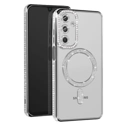 Coque - Samsung - Galaxy A16 - Diamant - Strass Argent - Compatible MagSafe