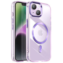 Coque MagSafe - Non spécifié - iPhone 15 Plus/14 Plus - Dos Cristal Violet - Anti-jaunissement - Bords surélevés