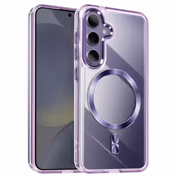 Coque MagSafe - Samsung - S24 Plus/S25 Plus - Dos Cristal - Couleur Violet - Anti-jaunissement