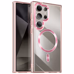 Coque - Samsung - Galaxy S24 Ultra - MagSafe - Dos Cristal - Rose Champagne - Anti-jaunissement