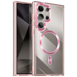 Coque - Samsung - Galaxy S24 Ultra - MagSafe - Dos Cristal - Rose Champagne - Anti-jaunissement